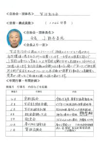 甘沼自治会長の挨拶