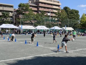 茅ヶ崎市まちぢから協議会鶴嶺地区運動会ドリブルリレー